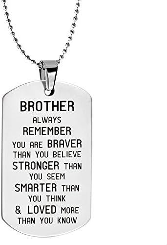 Paris Selection Brother- You Are Braver Than You Believe Inspirational Gift Necklace