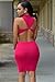 Cfanny Women's Cut Out Back Bodycon Dress Clubwear,Rosy,Large