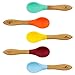 Avanchy First Stage Baby Feeding Spoons Natural Bamboo Soft Silicone Soft Tip Baby Spoon, Training Spoon Holds, Travel Gift Set for Baby - 5 Pack (Blue, Green, Orange, Yellow, Magenta) primary