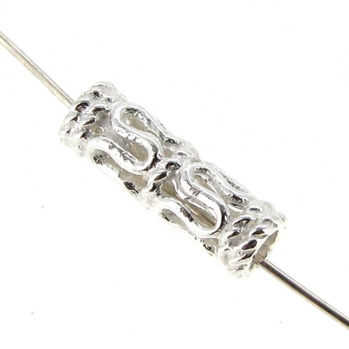 6 pcs .925 Sterling Silver Tube Bead Spacer 3mm X 10mm / Findings / Bright