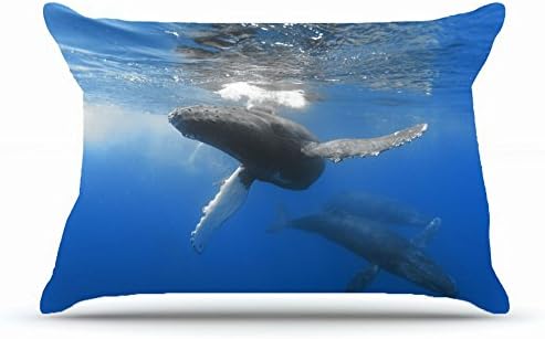 Xcdhhd Queen Pillowcase Size 20 x 30 Inches Cotton Pillowcases Decorative Pillow Cover with Hidden Zipper Decor Cushion Covers - Animals underwater ocean whale animals For Car