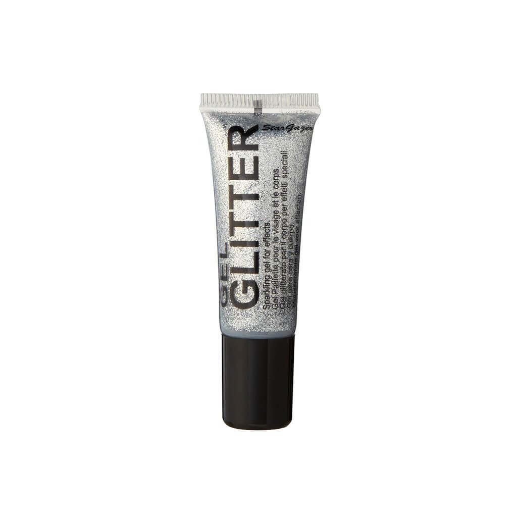 Gel Glitter Silver. Sparkling Glitter for your face & body with fine nib applicator