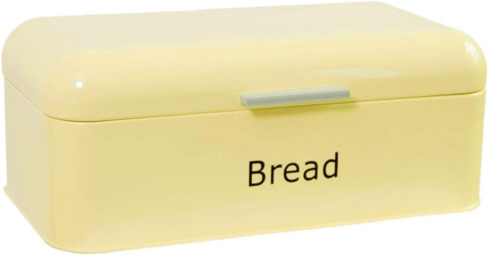 Chef Vida Steel Curved Bread Bin, Metal, Cream