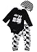 Newborn Baby Boy Jumpsuit Babysuit Romper+ Long Pants+Hat Outfit Summer Set (12-18 Months, Black)