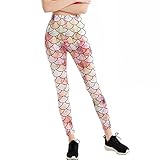 Aumy Women’s Mermaid Digital Printed High Waist Yoga Leggings Full Length Workout Capris Pants