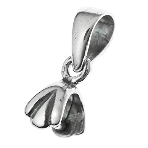 2 pcs .925 Bali Sterling Silver Bail Pendant Connector Pinch Clasp/Findings/Antique