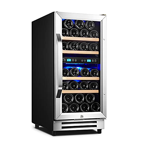 Karcassin 15 Inch Wine Cooler Refrigerator, Mini Fridge 28 Bottle