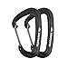 Sawtooth Premium Wiregate Aluminum Carabiners Set of Two (Black) Mini Biners. Load Bearing.