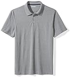 Amazon Essentials Men's Standard Slim-Fit Quick-Dry Golf Polo Shirt, Medium Heather Grey, Medium