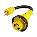 LeisureCords Trailer dogbone Adapter 15 amp Male to 30 amp Female Locking Connector with LED Power Indicator