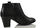 Soda Women's Zenith Faux Leather Cowboy Western Round Toe Chunky Heel Pull On Tab Ankle Boot