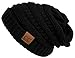 H-6007-06 Day/Night Outdoor Camping Winter Knit Hat Light Up Beanie - Black