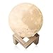 Feitenn 3D Printing Moon LED Lamp Night light Smart Touch Switch Battery Powered USB Charging 2 Modes Lunar Table Lamp with Lamp Holder Stand Kids Room Home Decor Christmas Gift (15 CM)