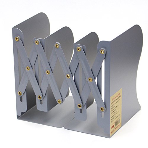 Md Trade Bookends Metal Iron Adjustable Books Holder Stand Desk Heavy Duty Nonskid Bookend, Grey - Thumbnail 2