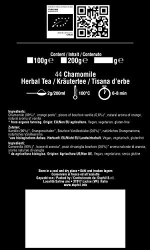 Duphil | BIO Kamillentee mit Orange und echte Vanillestückchen Kräutertee Premium lose europäische Kamillenblüten im… – Bild 4