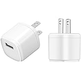 ZLONXUN USB Wall Charger Block 2-Pack 5V/1A Power Charger Plug USB Charging Cube Compatible with iPhone,iPod,Headset,Smart Wa