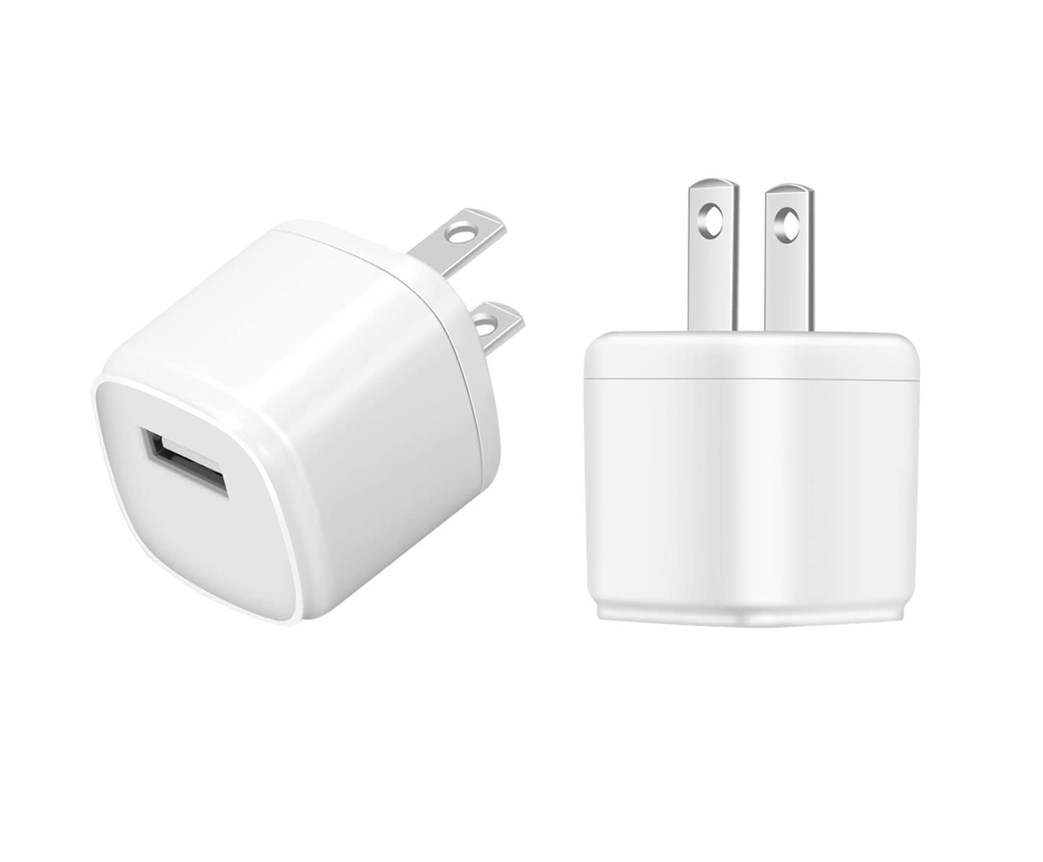 Photo 1 of 2-Pack USB Wall Charger Plug,5V/1A Charger Block Cube Compatible with iPhone,iPod,Watch,Headset(2 Pack)