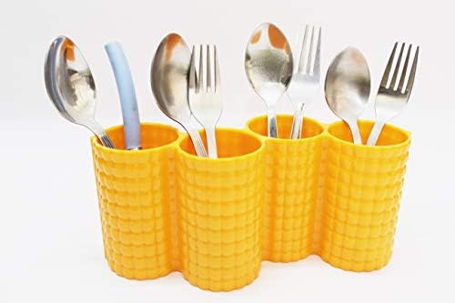 4 Compartments Pen Pencil Desk Organizer Utensils Cutlery Spoon And Fork Holder Caddy Set For Kitchen Dining 9 Inches Florescent Orange Buy Online At Best Price In Uae Amazon Ae