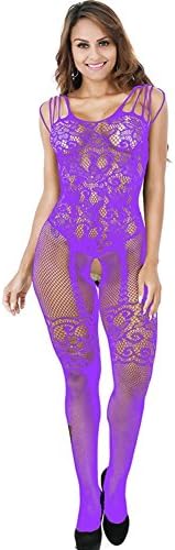 Housesczar Women Hollow Out Lingerie Nightwear Fishnet Bodysuit Bodystocking
