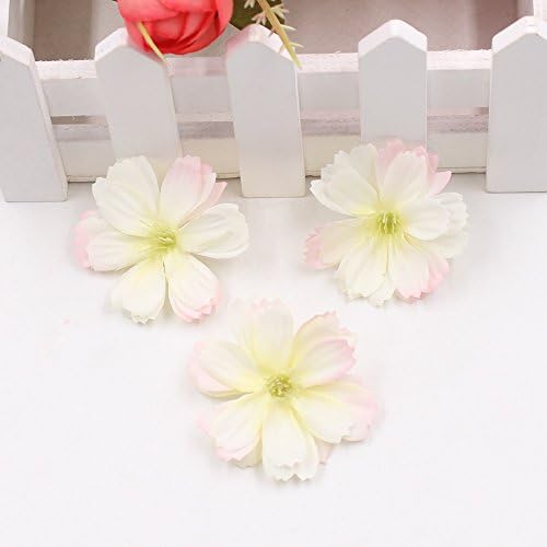 Artificial Flower 50pcs Mini Silk Plum Blossom Wedding Decoration DIY Wreath Clip Clip Accessories Handmade Craft Flower…