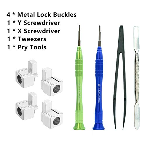 Joy-con Replacement Latches for Nintendo Switch, Yoelike Metal Lock Buckles Repair Tools Kit for Nintendo Switch NS Joy Con with Screwdrivers (Silver)