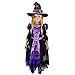 Spooktacular Creations Halloween Fairytale Witch Dress for Kids, Girls Cute Witch Costume Deluxe Set with Broom for Toddler Halloween Role Play Parties, Purple (S 5-7yrs)
