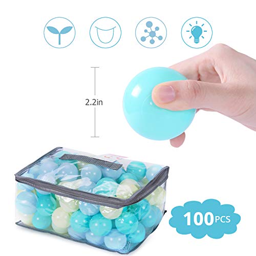 100 Ball Pit Balls Pack Soft Plastic Play Ball with 3 Colors and
