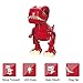 Haite Interactive Robot Dinosaur Toy, Walking Realistic Dinosaur with Sound, Built in Color- Changing LED Eyes, Glowls, Wags Tails, Gift for Kids/Boys/Girls, Red (Dinosaur Toy-Red)