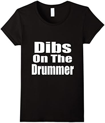 Womens Dibs On The Drummer T-shirt Concert Favorite Band Musician Medium Black