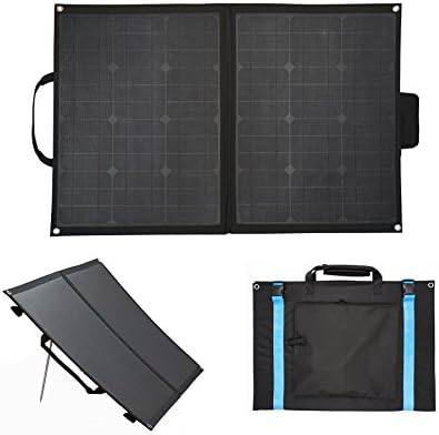 GetChance 66W 12V (ETFE) Portable Foldable Solar Panel Kit Charger with Adjustable Angle Mental Leg Support Outdoor Solar Panel Suitcase with 10A Charge Controller for Camping, RV, Caravan and Boat