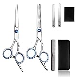 LecLooc Hair Cutting Scissors Shears and Barber Thinning Salon Razor Edge Tools 