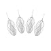 Northlight Set of 4 White and Silver Beaded Glittered Sequin Shatterproof Finial Christmas Ornaments 4.5