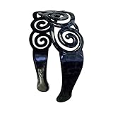 Black 2 inch Curly Swirl Wide Headband (Motique Accessories)