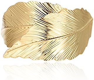 CHIMERA Metal Barrettes Simple Double Leaf Arc Hair Clip Ponytail Top Clip Wild Gold Hairpin for Women