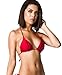 Coqueta Brazilian Bikini Triangle Top Non Padded Sexy Swimwear RED-Medium