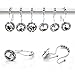 FINROS Decorative Shower Curtain Hooks, 12 Pcs Acrylic Double Glide Shower Curtain Hooks for Bathroom and Living Room (Clear)