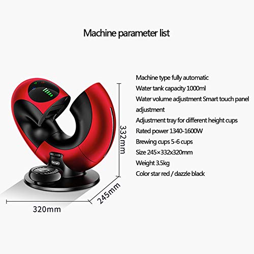 Automatische Kapsel-Kaffeemaschine 1L 15Bar Haushalt Küchengeräte Moka Espresso Kaffeemaschine 1500W,Schwarz – Bild 3