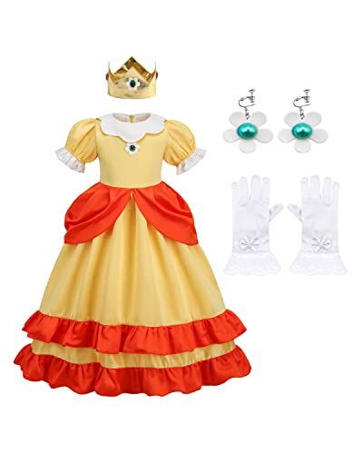 Mua BLOOMIRO Princess Peach Costume,Peach Daisy Rosalina Dress Up for ...