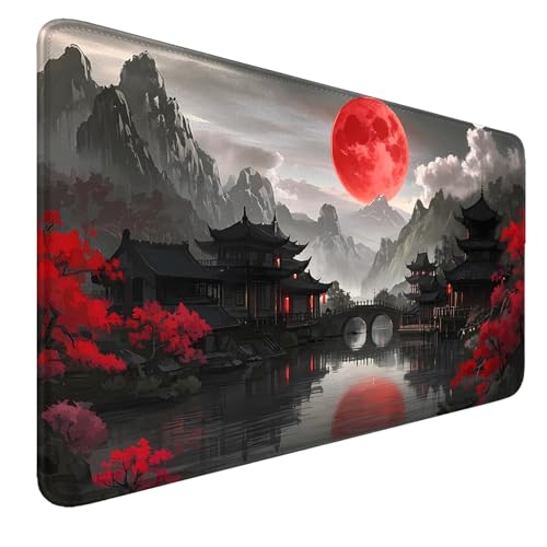 Red Moon and Mountains