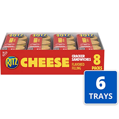 RITZ Cheese Sandwich Crackers, School Lunch Box Snacks, 48 1.35 oz