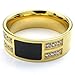 KONOV Mens Cubic Zirconia Stainless Steel Ring, Classic, Black, Size 10