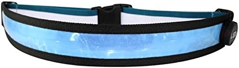 USB Rechargeable LED Reflective Belt High Visibility Safety Gear for Cycling Blue