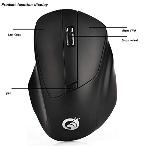 decwang 2.4G Wireless Mouse, 4 Button Ergonomic Mouse, Silent Click Mouse for Laptop/Netbook/Computer with USB Receiver, Compatible with Windows Microsoft System - Thumbnail 4
