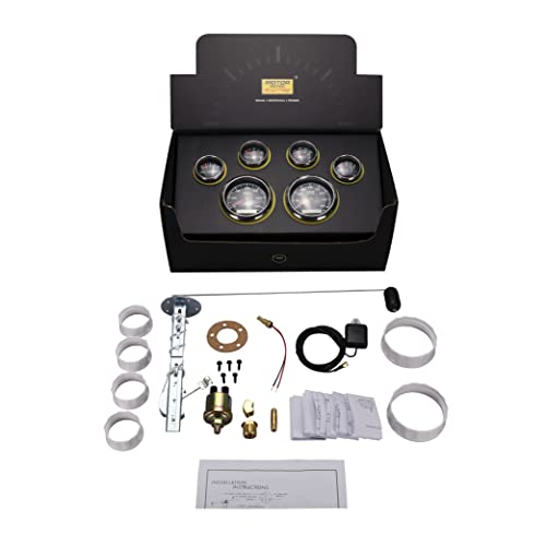 MOTOR METER RACING W Pro Electrical 6 Gauge Set 33/8" 85mm GPS Speedometer & Tachometer 21
