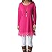 levaca Ladies Shirt Dress Long Sleeve Lace Casual Loose Tunic Tops Rose Red L