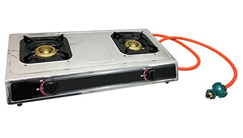 Unique Imports #1 Double Burner Stove Gas Propane Stove Cooktop Commercial Outdoor Whirlwind Burner Camp Cooking