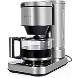 BESTEK 10 Cup Drip Coffee Maker in Stainless Steel, Programmable and Aroma Control, with Permanent Filter
