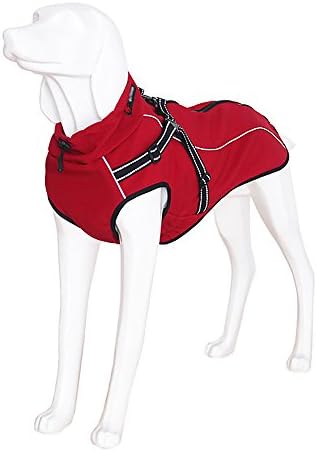 Tenwell Dog Clothes Spring Warm Dog Jackets Coats with Retractable Neckline Reflective Harness Strips for Small Medium Large Dogs