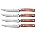 PAUDIN 4.5 Inch Steak knives, 4-Piece Steak knife set, German High Carbon Stainless Steel Dinner Knives Serrated, Rosewood Handle Rust Resistant and Durable
