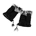 Ladies Girls Fashion Rabbit Fur Half Finger Winter Warm Fingerless Gloves Mitten